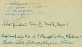 Georgios Pitenis’ Eintrag beim Amt für die Erfassung der Kriegsopfer in Berlin, 17. Mai 1949 trotzdem da! Ein Projekt der Gedenkstätte Lager Sandbostel, 2024
