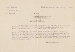Anna Sämann bittet eine »Suchdienststelle für vermißte Ausländer« in Göttingen um Informationen zu Wassilij Koslow, 15. Juli 1946 trotzdem da! Ein Projekt der Gedenkstätte Lager Sandbostel, 2024